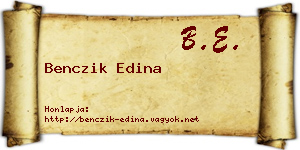 Benczik Edina névjegykártya