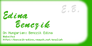 edina benczik business card